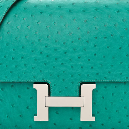 Hermes Ostrich Constance 24 Vert Verone 8 of 10