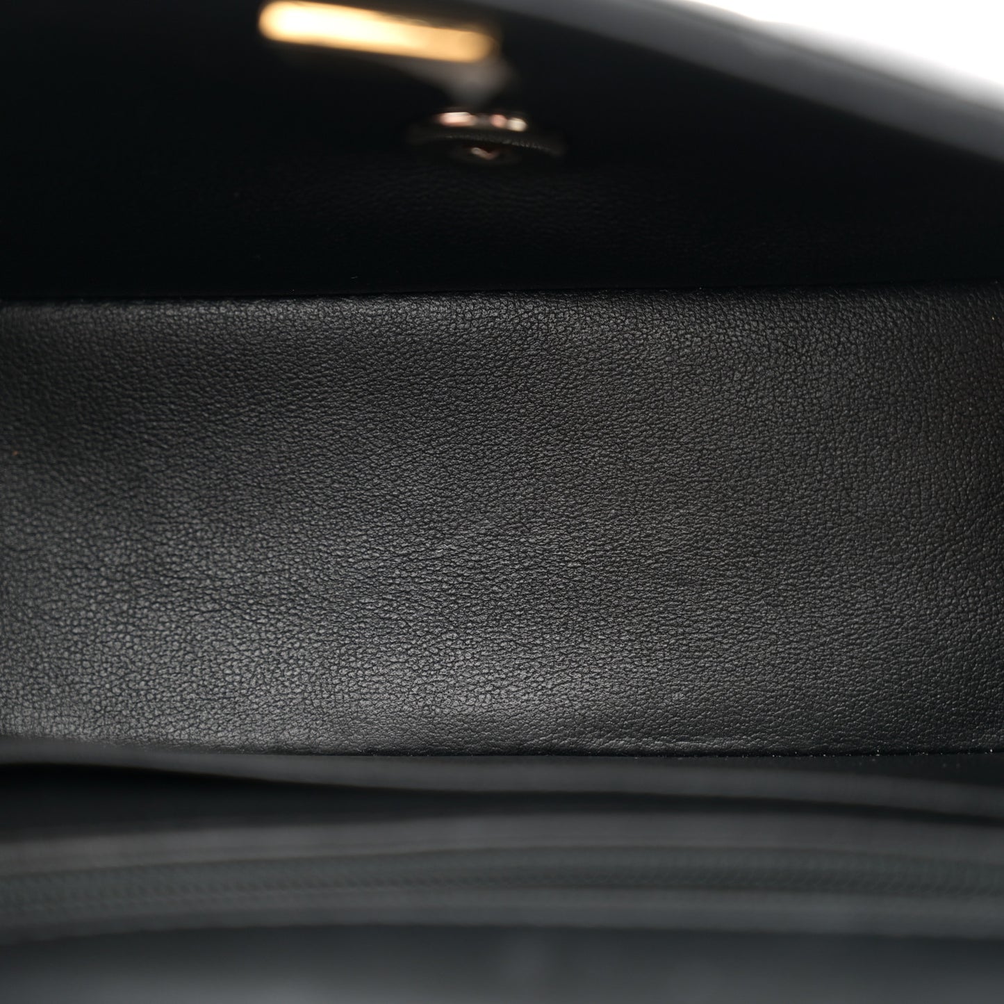 Lambskin Quilted Mini Top Handle Rectangular Flap Black