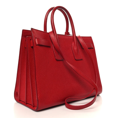 Saint Laurent Grained Calfskin Small Sac De Jour Lipstick Red 3 of 25