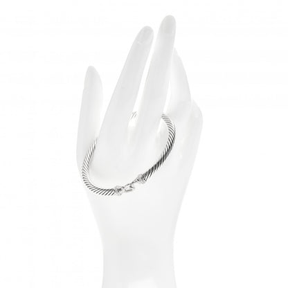 David Yurman Sterling Silver Diamond 5mm Cable Buckle Bracelet 2 of 4