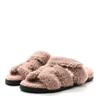 Hermes Woolskin Womens Chypre Sandals 36 Bois De Santal 3 of 8