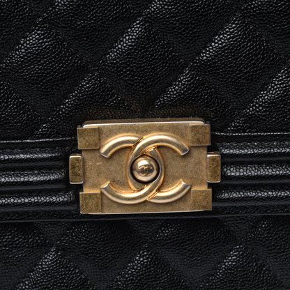 Chanel Caviar Quilted North South Boy Flap Black 11 of 12