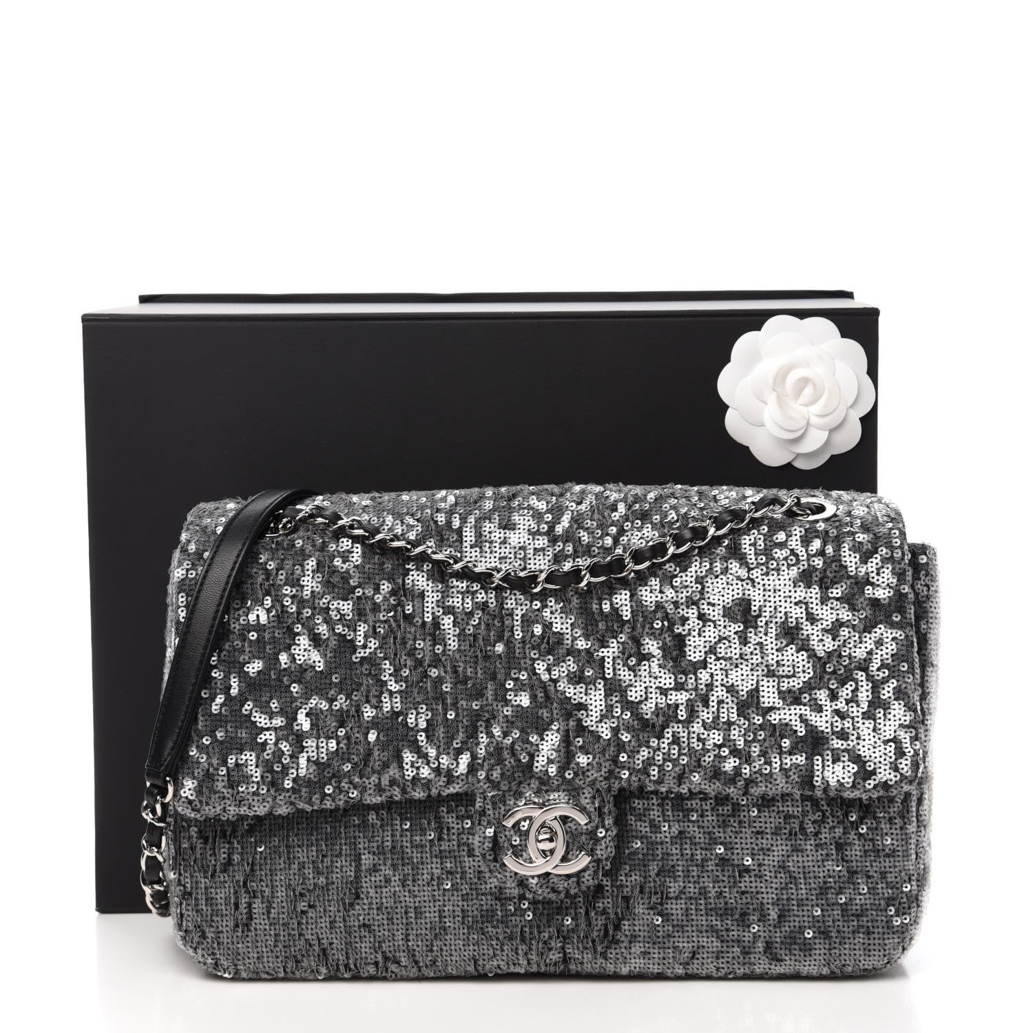 Chanel Sequin Jumbo Single Flap Silver 11 of 11