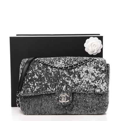 Chanel Sequin Jumbo Single Flap Silver 11 of 11