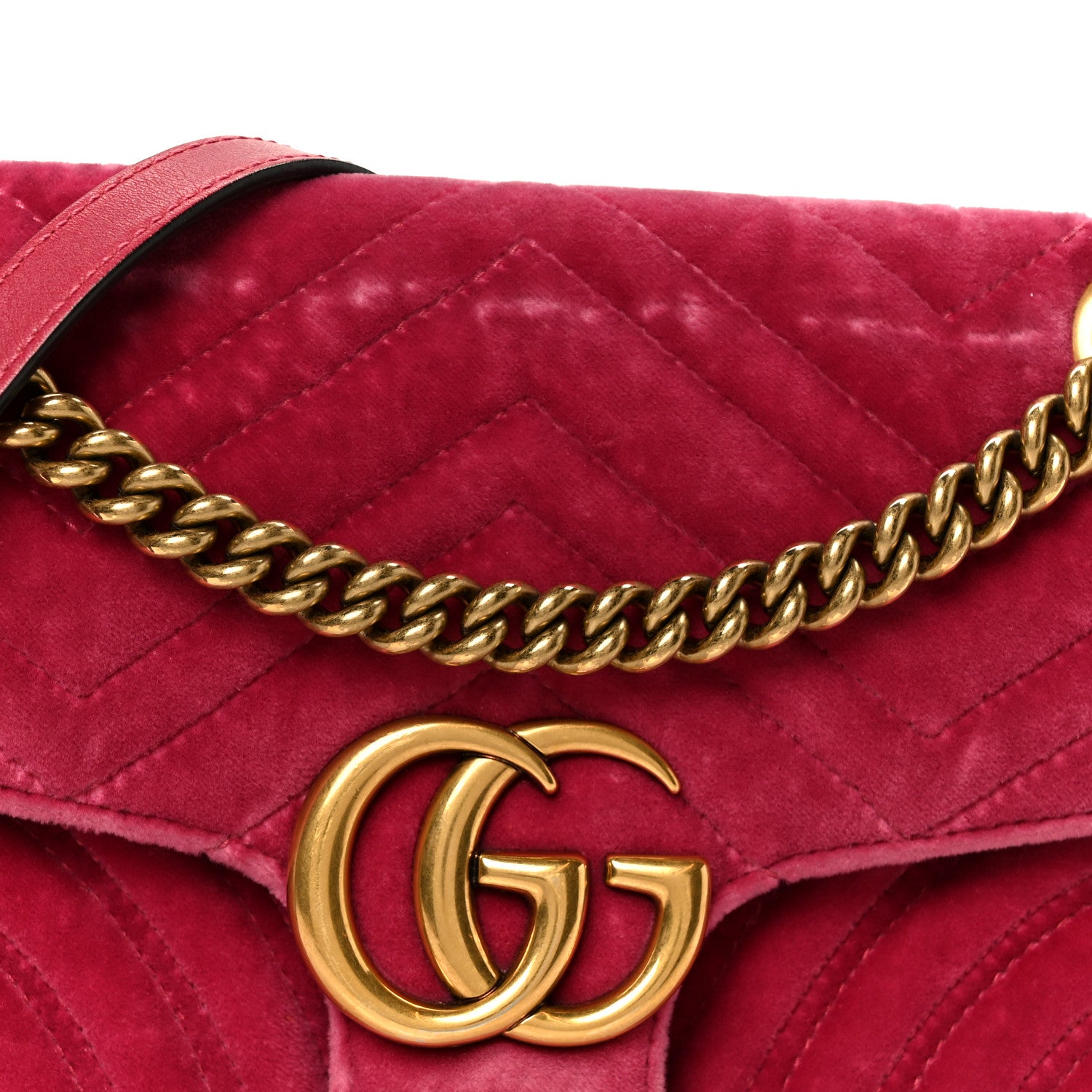 Gucci Velvet Matelasse Small GG Marmont Shoulder Bag Light Raspberry Rose 8 of 10