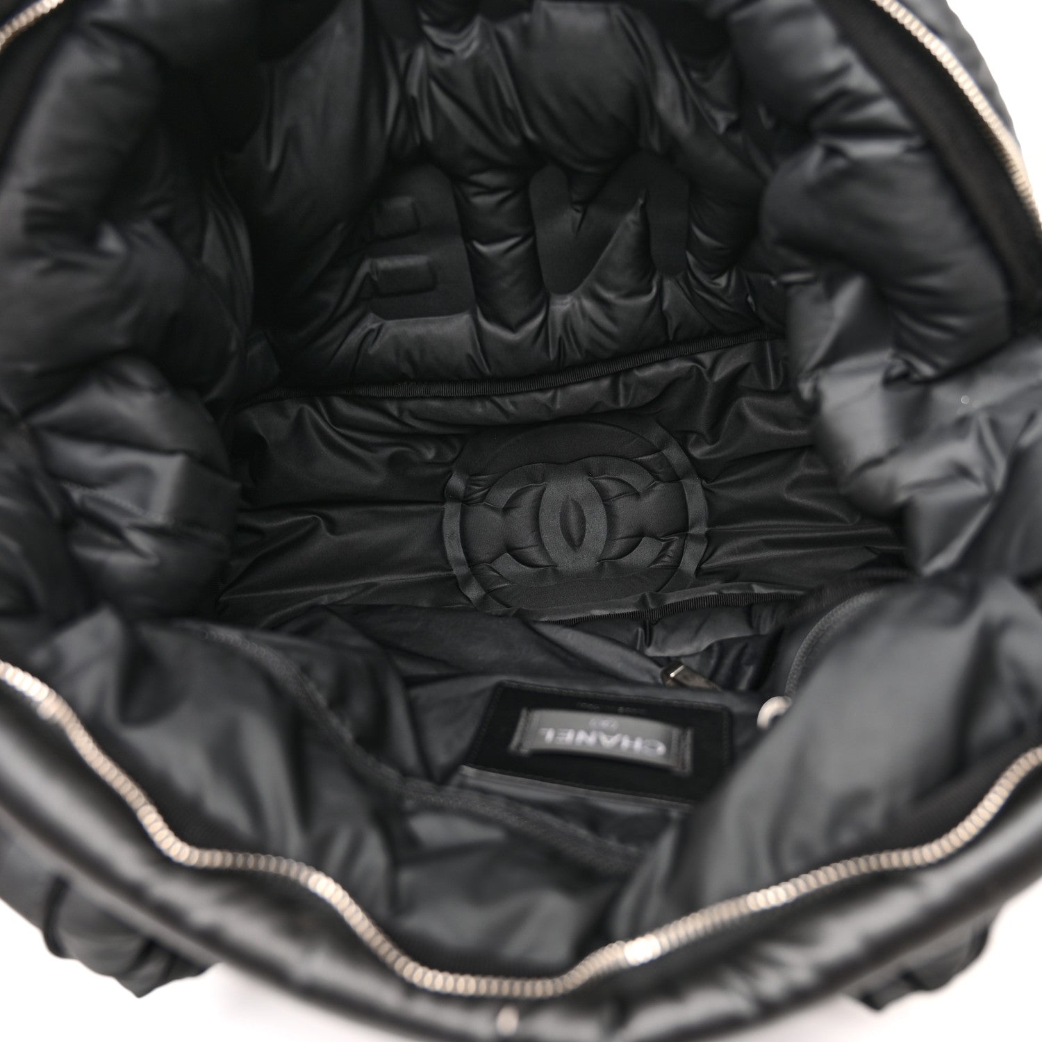 Chanel Nylon Embossed Doudoune Bowling Bag Black 5 of 16