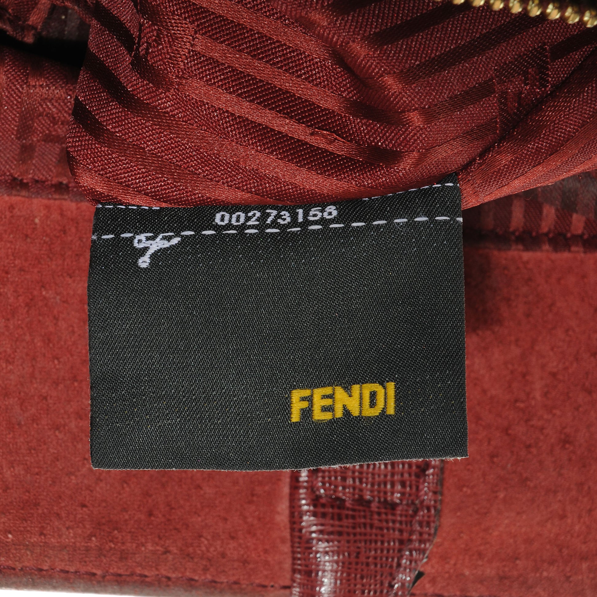 Fendi Vitello Elite Regular 2Jours Tote Rosso Scuro Ciliegia 8 of 12