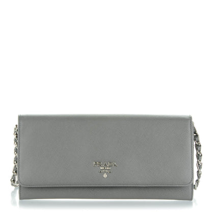 Prada Saffiano Metal Oro Chain Wallet Marmo 1 of 8