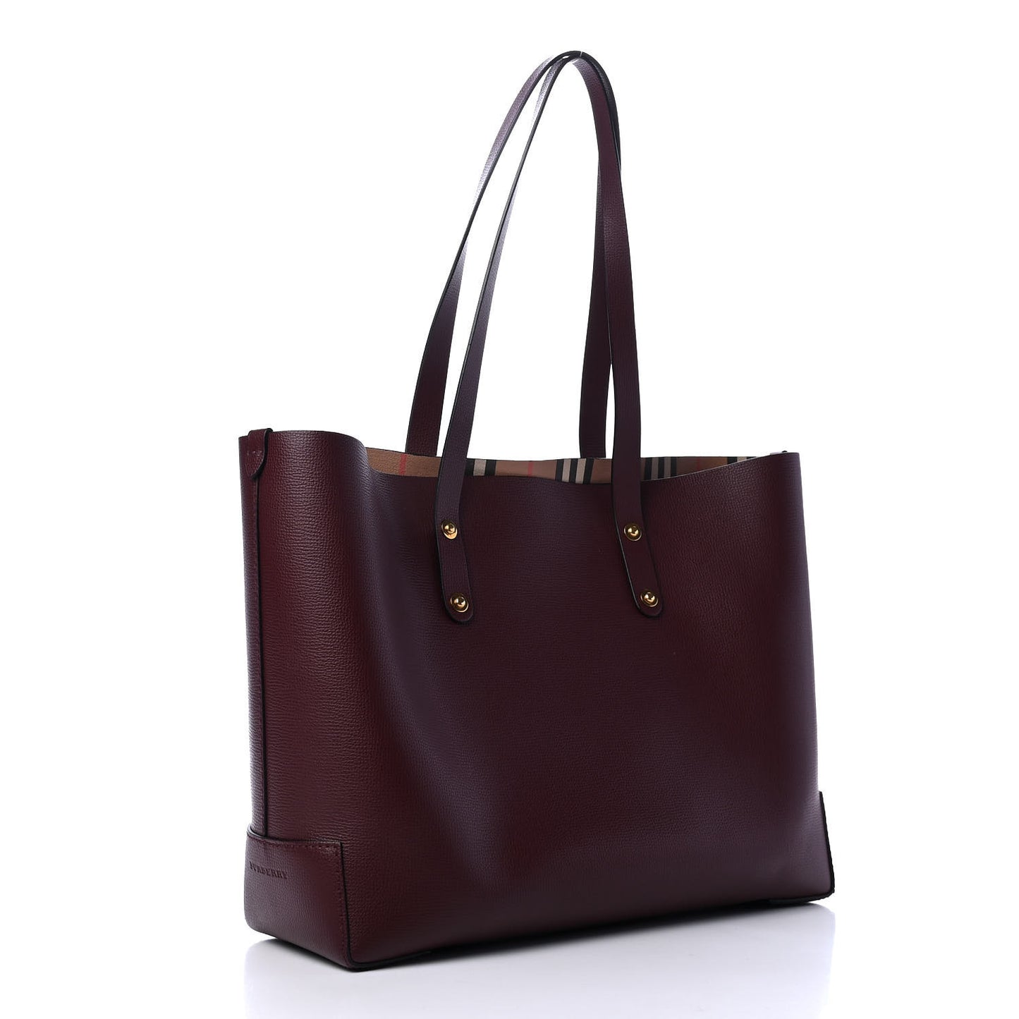 Calfskin Crest Embossed Small Tote Burgundy