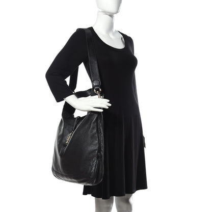 Gucci Pebbled Calfskin Large New Jackie Shoulder Bag Black 2 of 9