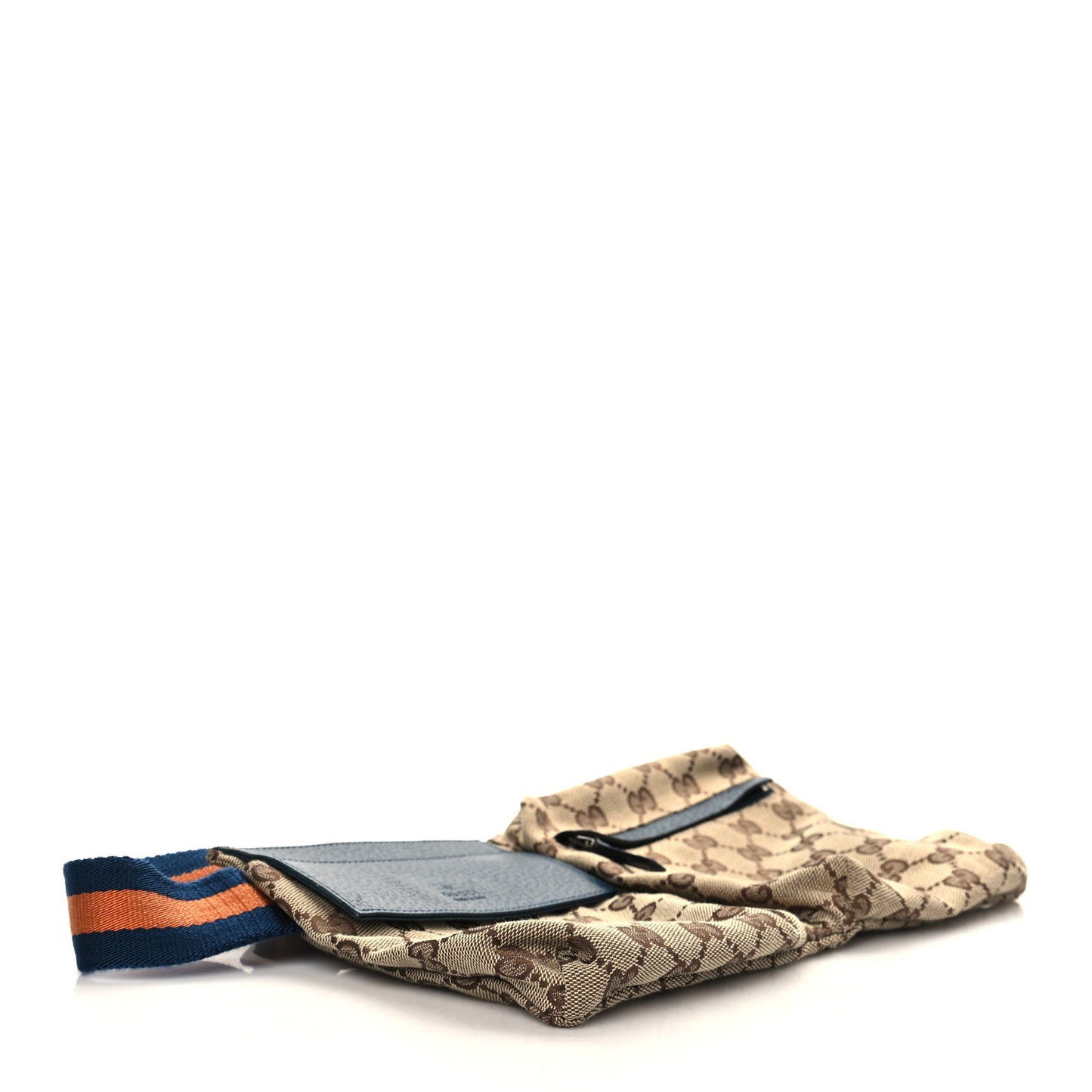 GG Monogram Web Double Pocket Belt Bag Navy