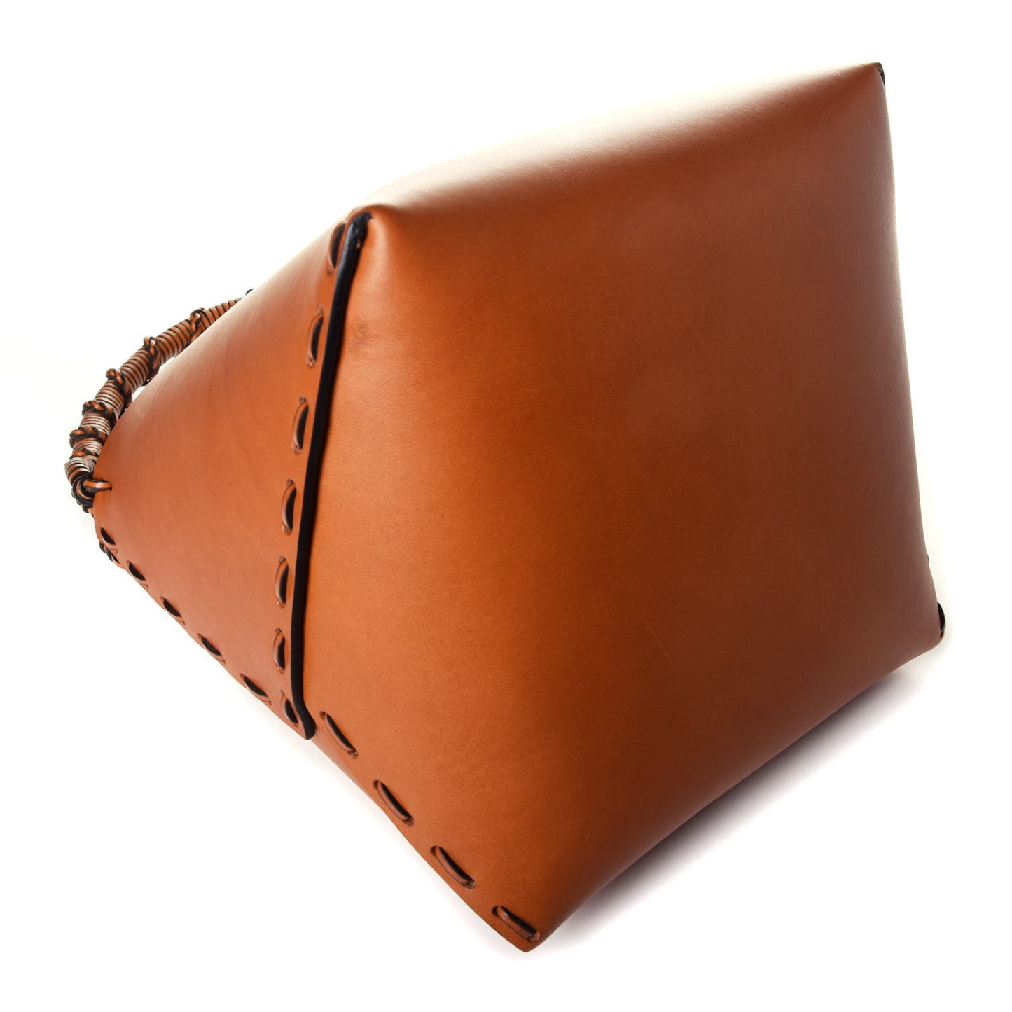 Calfskin Square Bucket Bag Honey