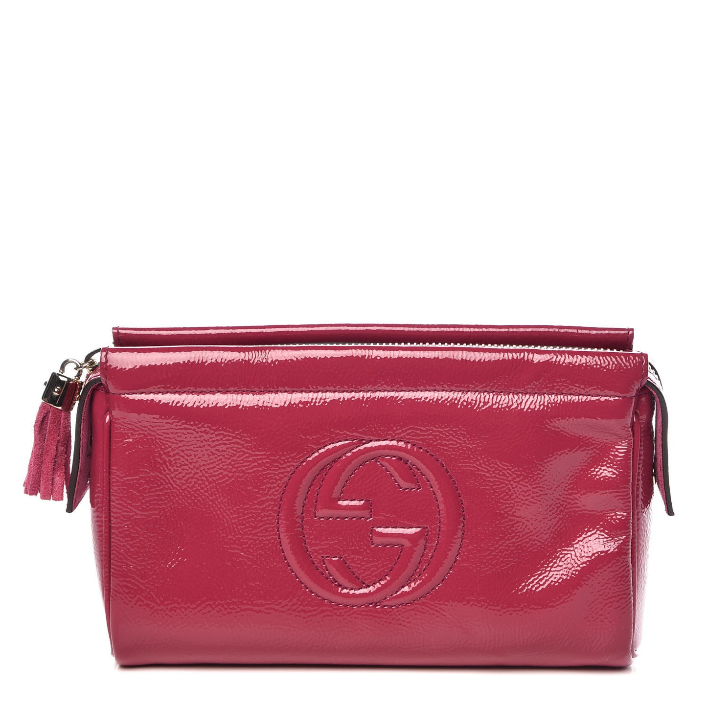 Soft Patent Soho Cosmetic Case Bright Bougainvillea