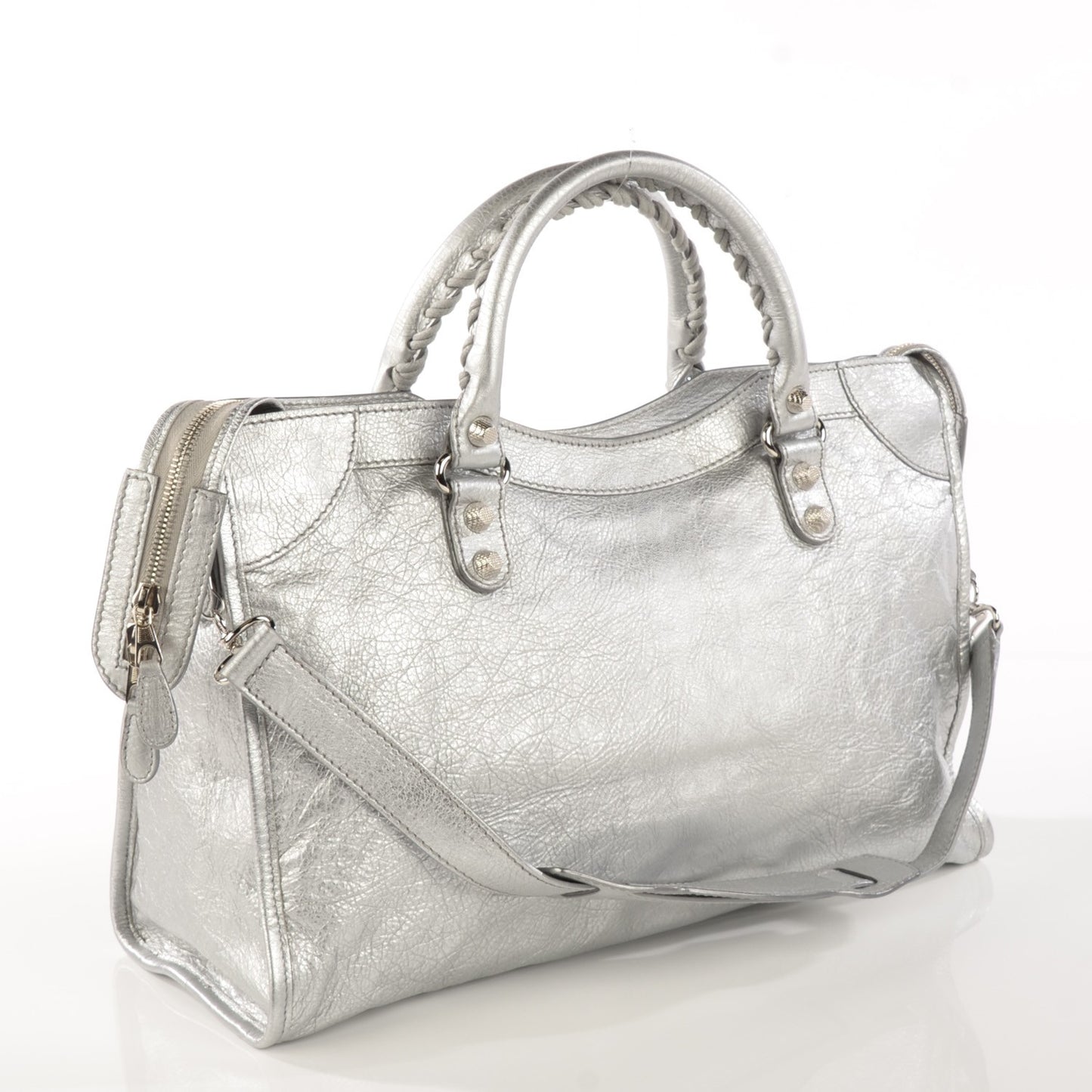 Agneau Giant 12 Silver Hardware City Gris Aluminum