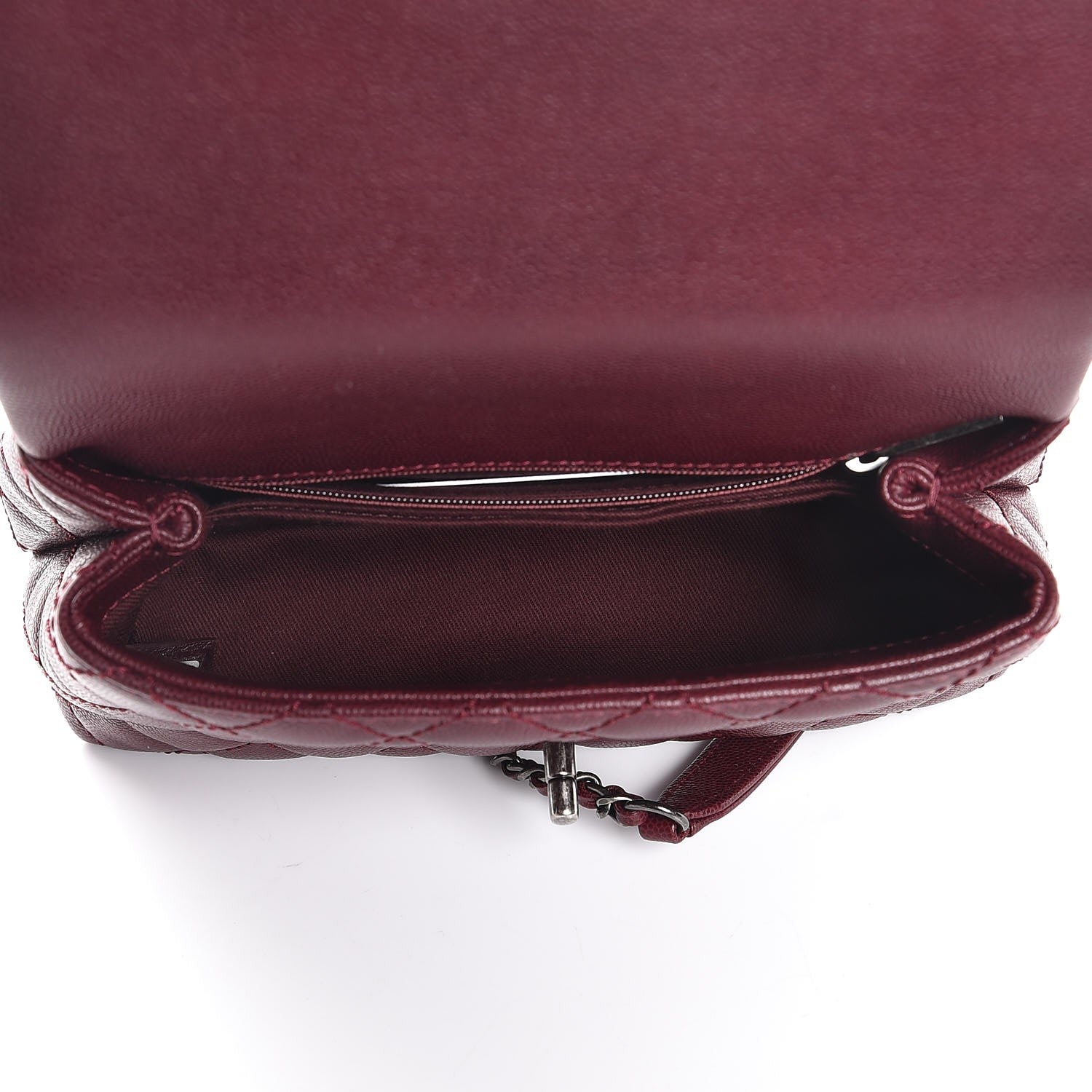 Chanel Caviar Quilted Mini Coco Handle Flap Burgundy 6 of 8
