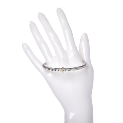 David Yurman Sterling Silver 14K Yellow Gold 5mm Cable Classics Single Station Bracelet 2 of 5