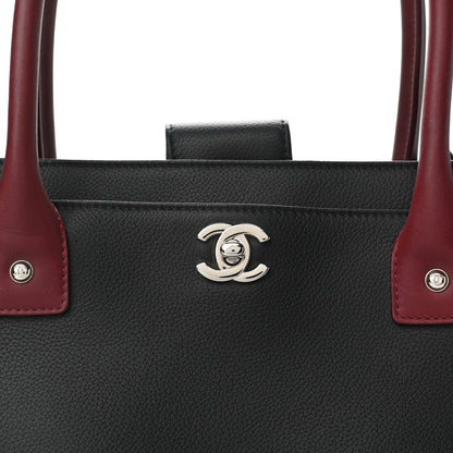 Chanel Calfskin Cerf Executive Shopper Tote Burgundy Black 7 of 9