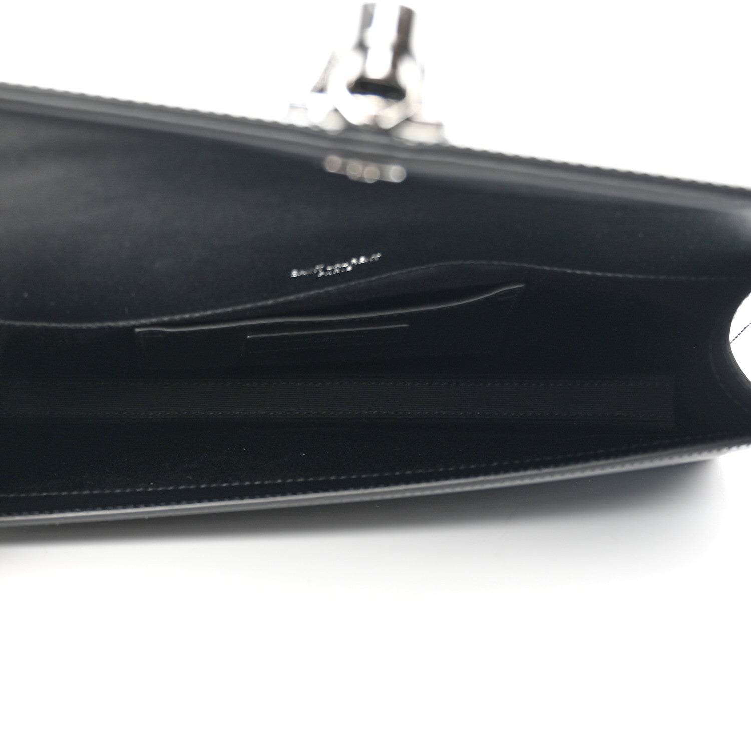 Saint Laurent Patent Cassandre Tassel Clutch Black 5 of 7