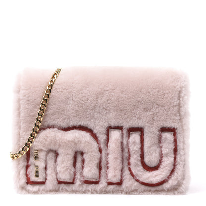 Miu Miu Shearling Goatskin Shoulder Bag 1 of 10