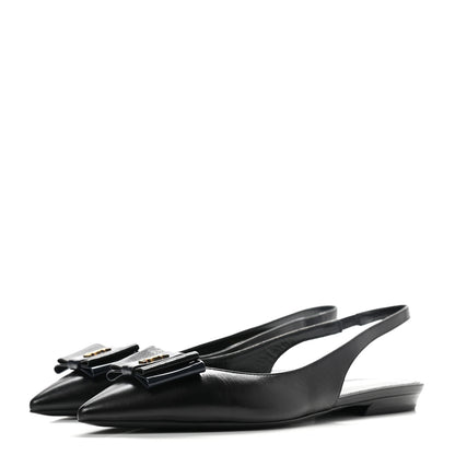 Saint Laurent Patent Smooth Lambskin Anais Slingback Flats 35.5 Black 3 of 8