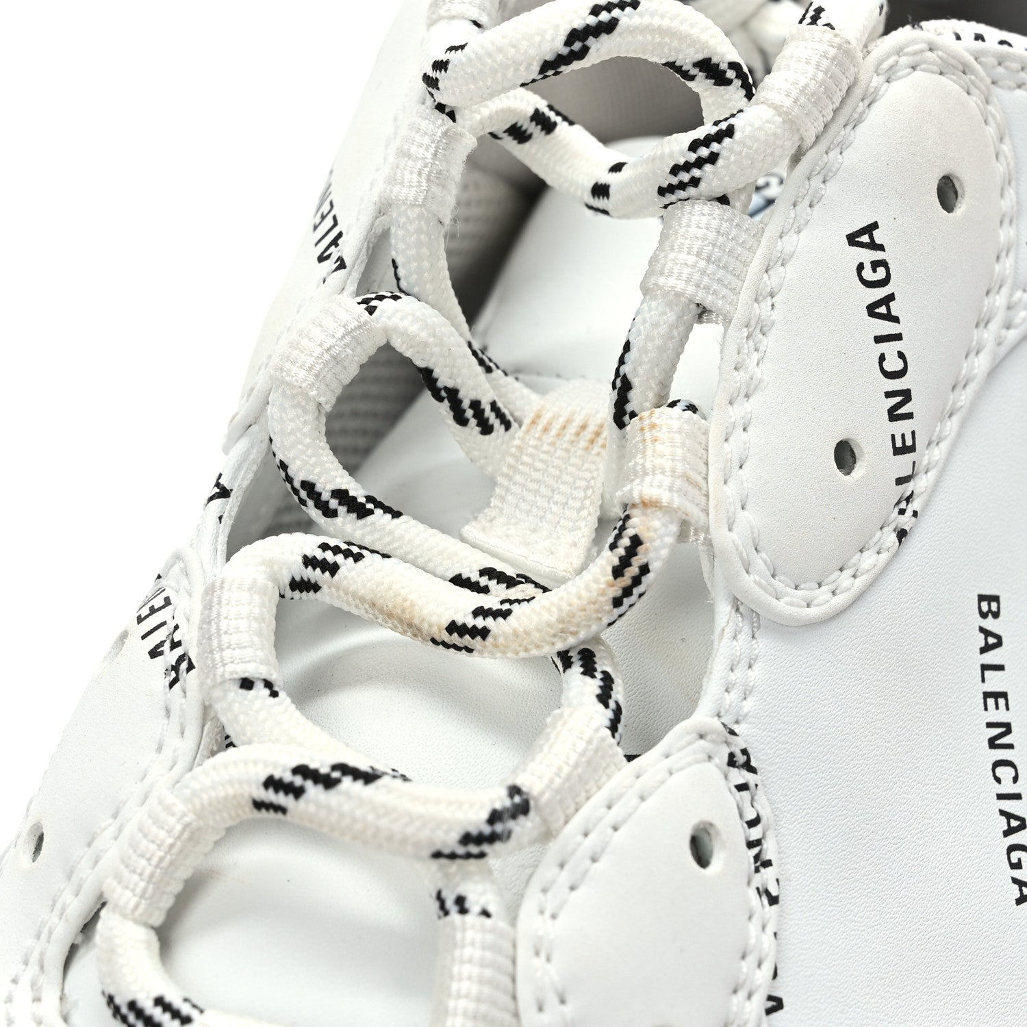 Balenciaga Technical Fabric Allover Logo Mens Triple S Sneakers 46 White Black Pink 8 of 8