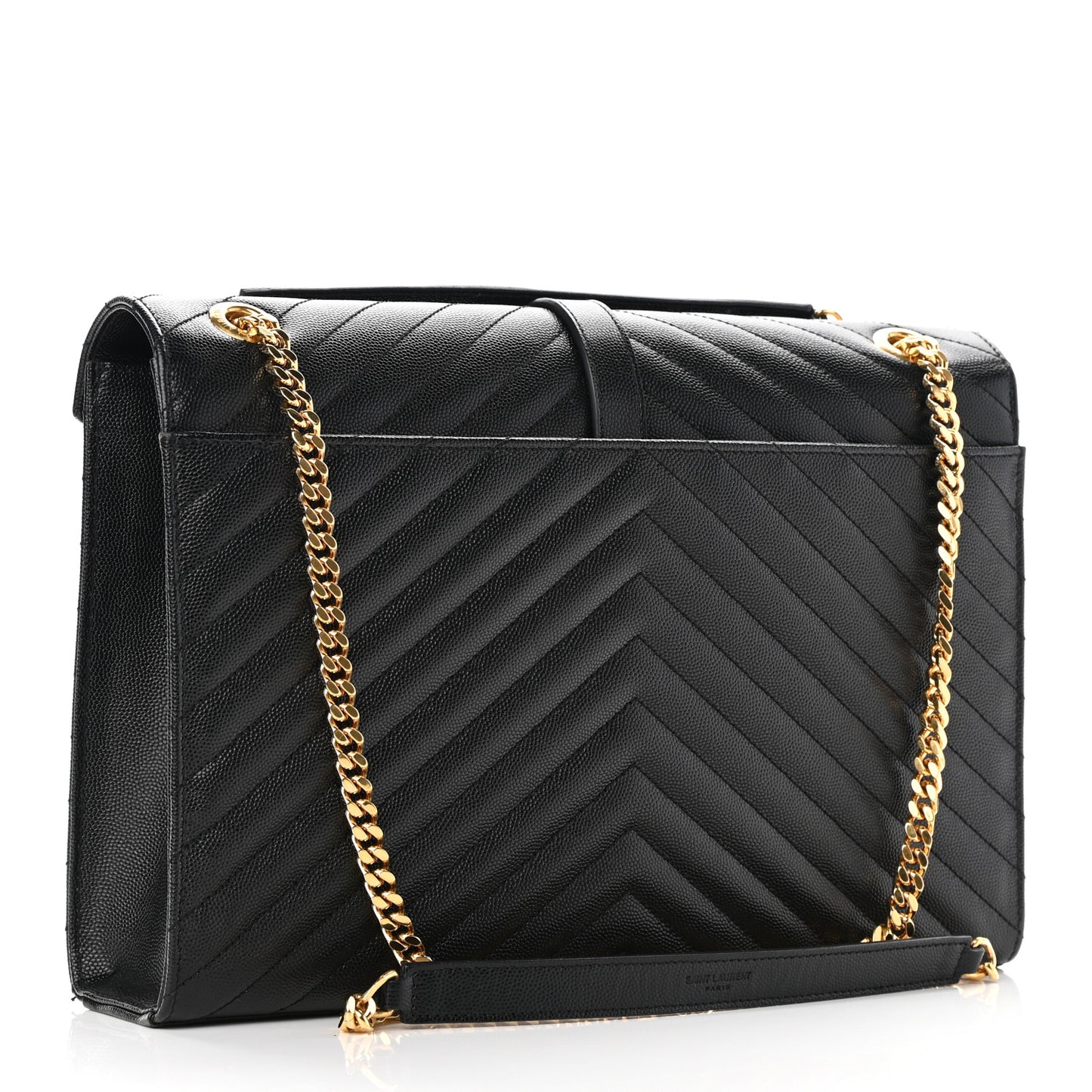 Grain De Poudre Matelasse Chevron Large Monogram Satchel Black