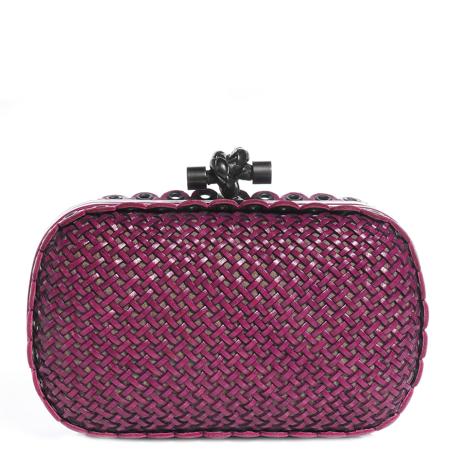 Leather Knot Clutch Orchid