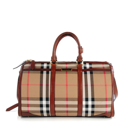 Burberry House Check Bridle Calfskin Duffle Bag Brown 1 of 9