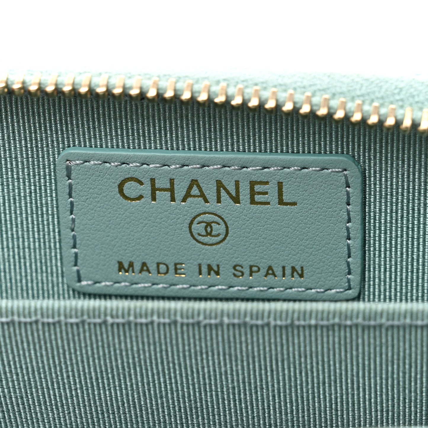Caviar Quilted Zip Coin Purse Light Blue