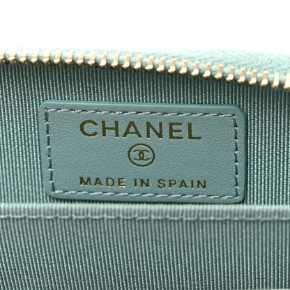 Chanel Caviar Quilted Zip Coin Purse Light Blue 6 of 7