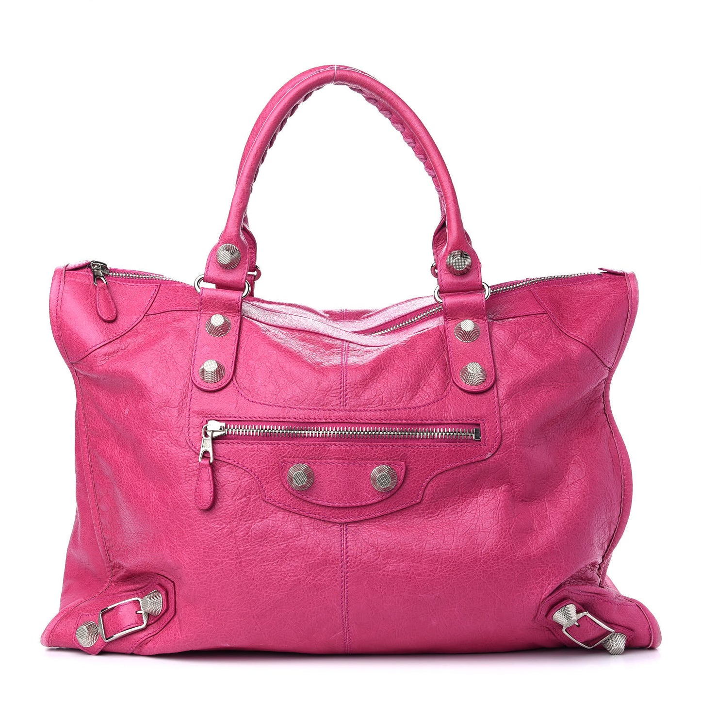 Agneau Giant 21 Silver Hardware Weekender Cyclamen Fucsia