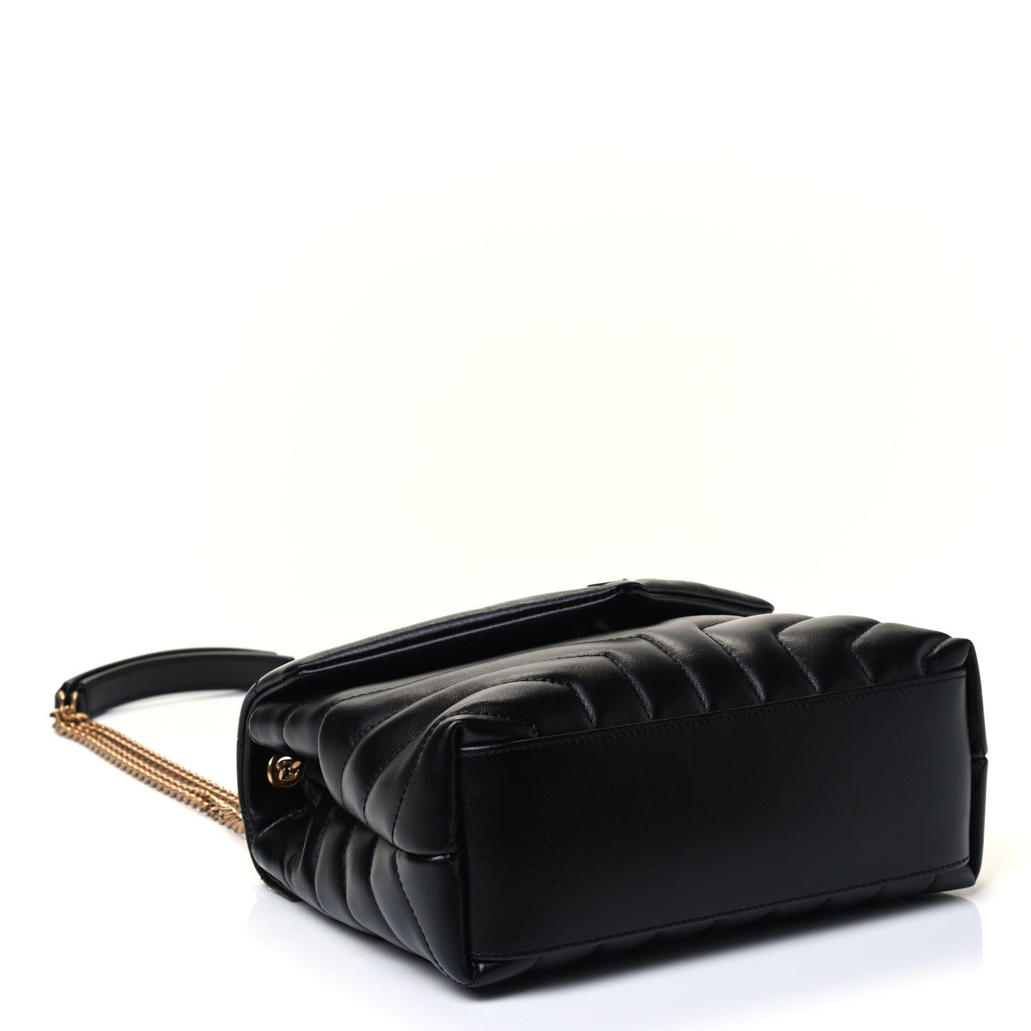 Saint Laurent Calfskin Y Quilted Monogram Small Loulou Chain Satchel Black 3 of 4