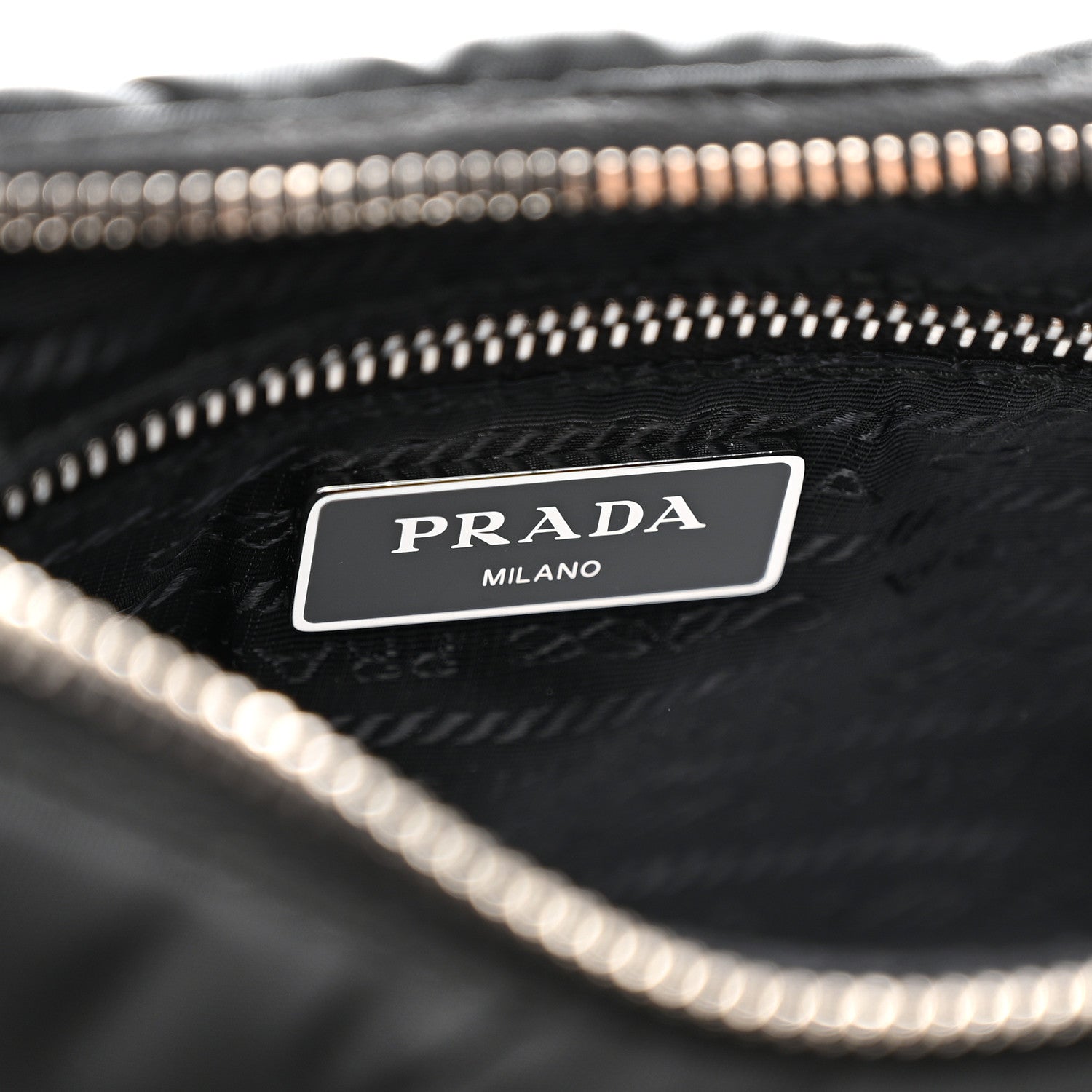 Prada Re-Nylon Triangle Padded Patchwork Shoulder Bag Black 7 of 11