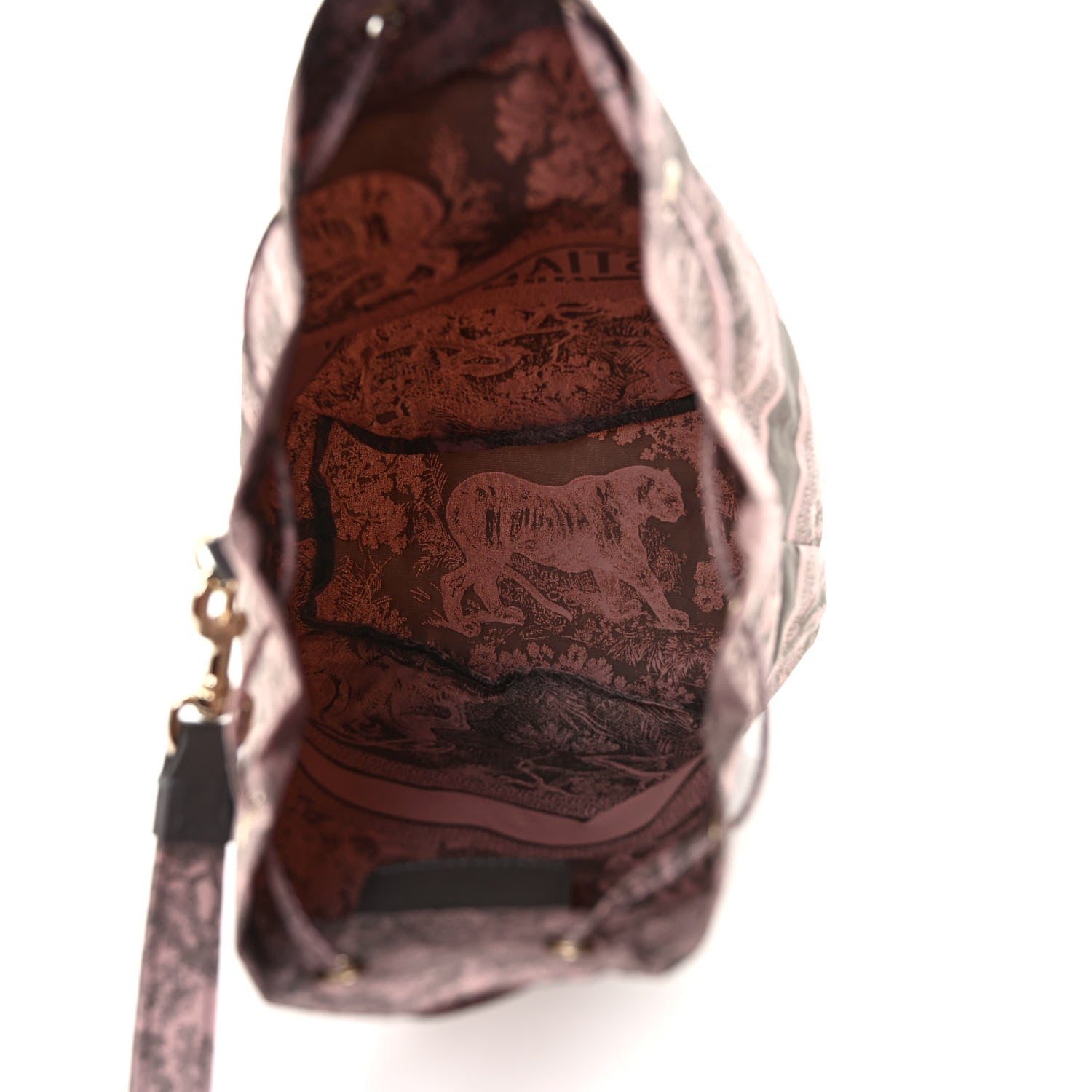 Christian Dior Technical Fabric Embroidered Toile De Jouy Sauvage DiorTravel Pouch Pink Gray 4 of 6