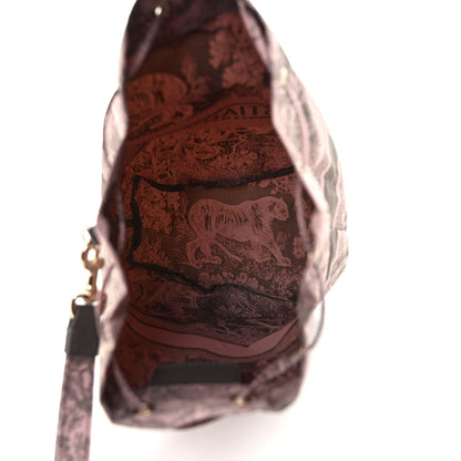 Christian Dior Technical Fabric Embroidered Toile De Jouy Sauvage DiorTravel Pouch Pink Gray 4 of 6