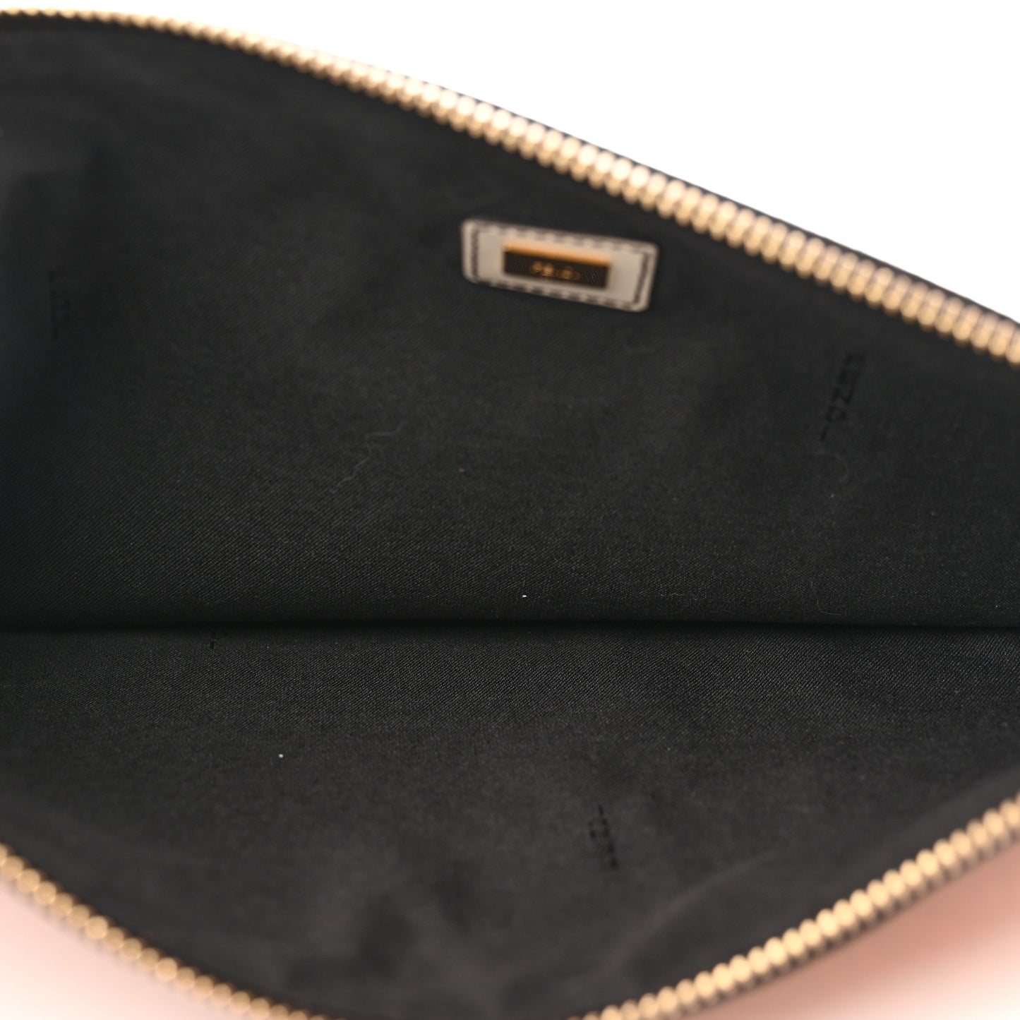 Suede Vitello King Micro FF Medium Flat Pouch Arancio Marrone White Ice