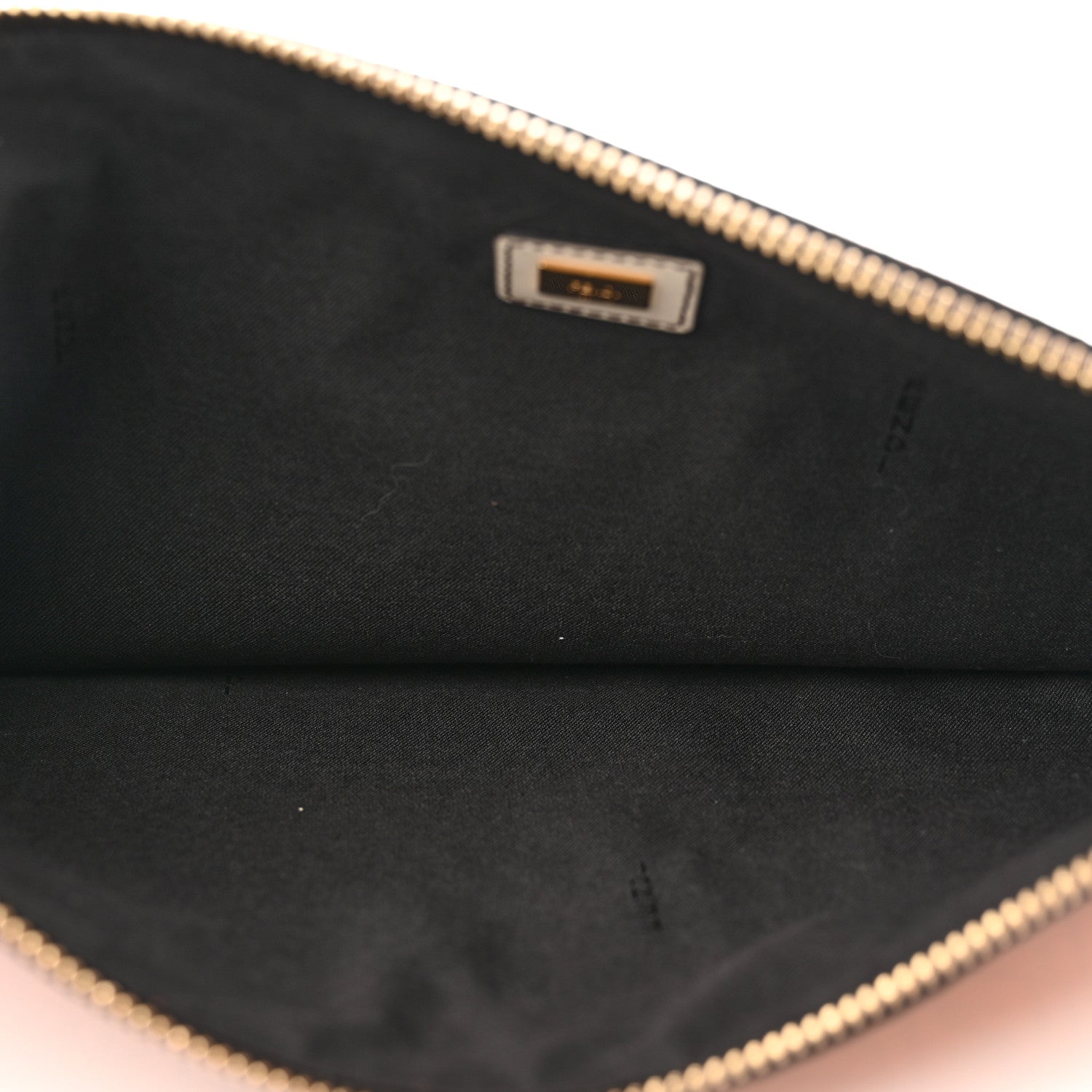 Fendi Suede Vitello King Micro FF Medium Flat Pouch Arancio Marrone White Ice 5 of 7