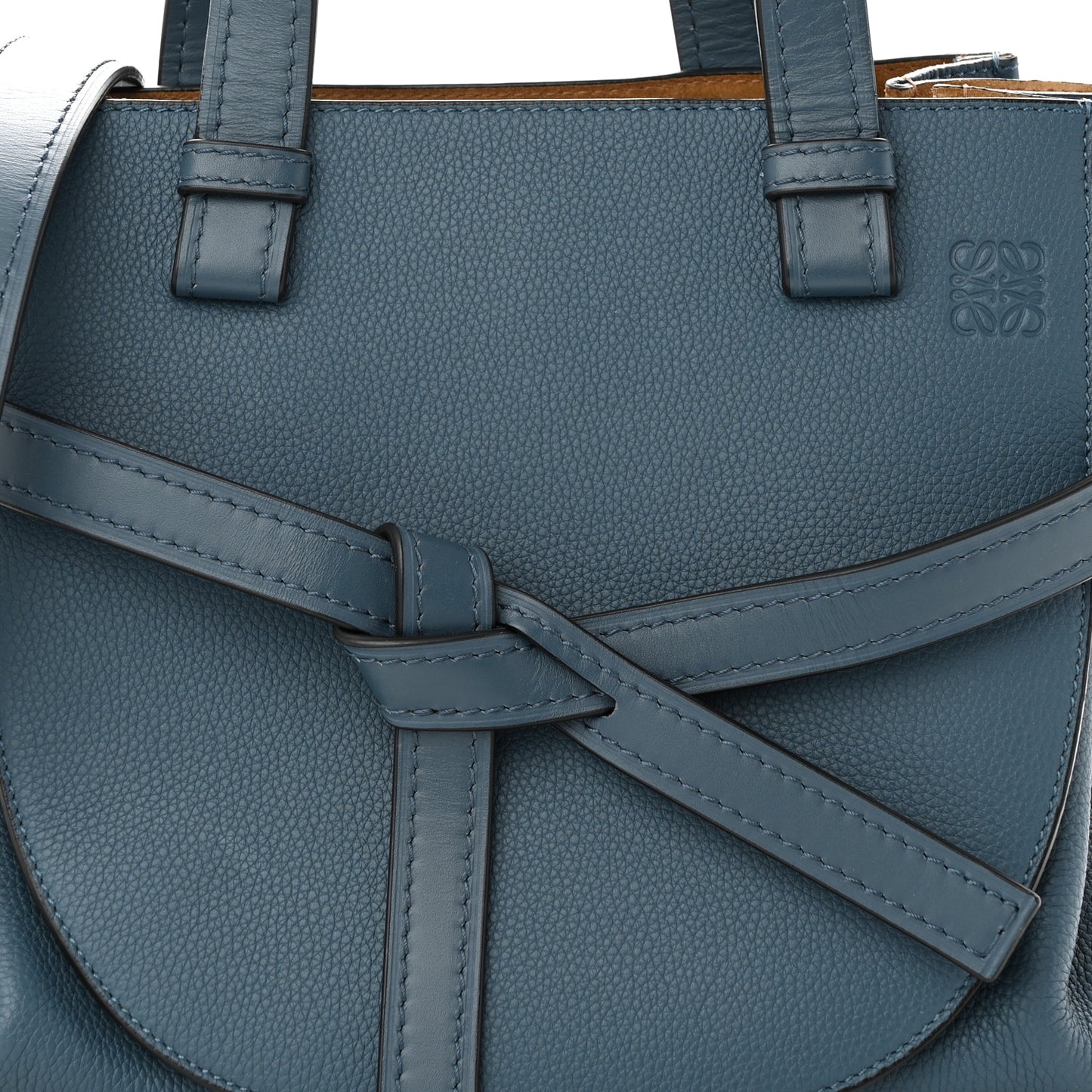 Calfskin Small Gate Tote Steel Blue