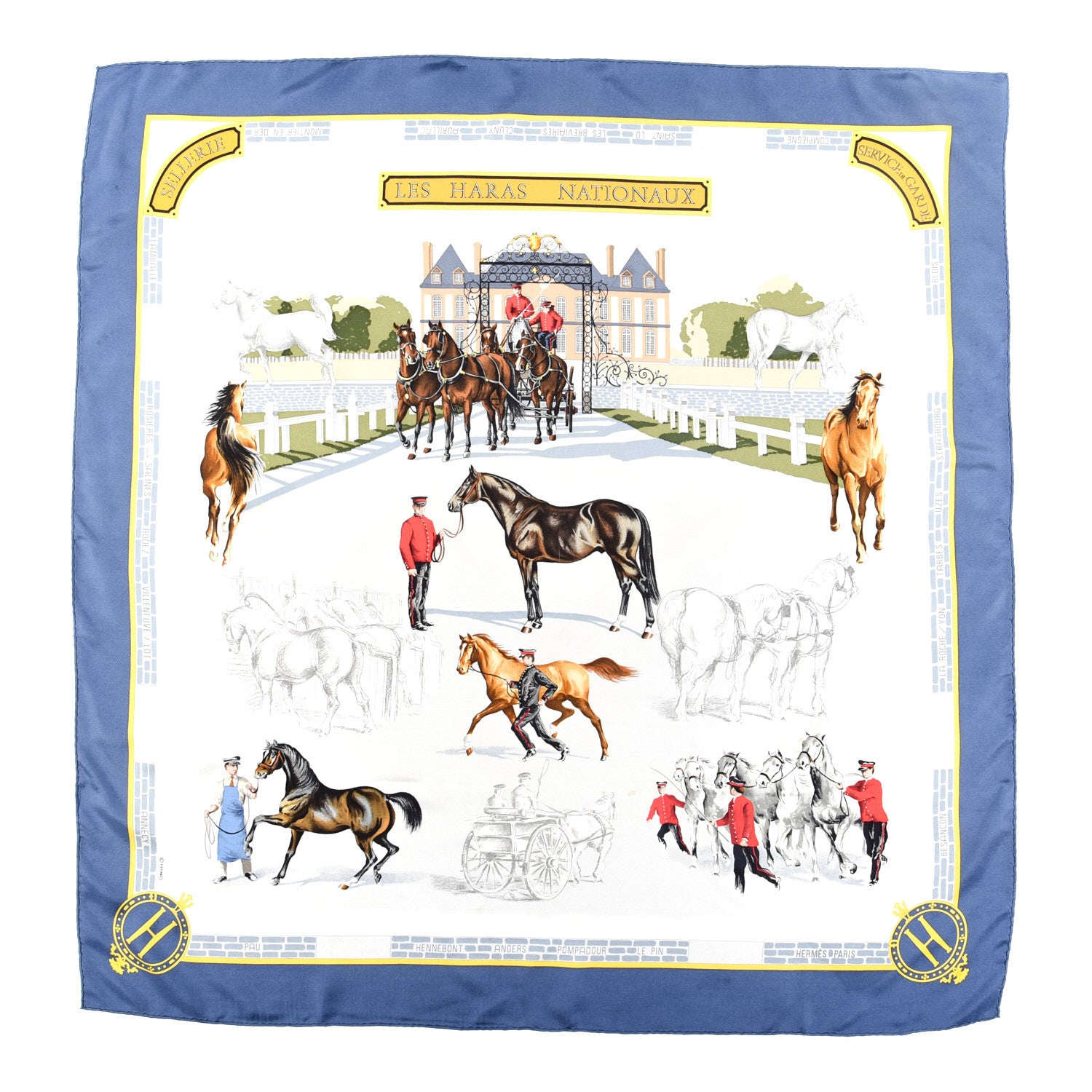 Hermes Silk Les Haras Nationaux Scarf 90 1 of 3