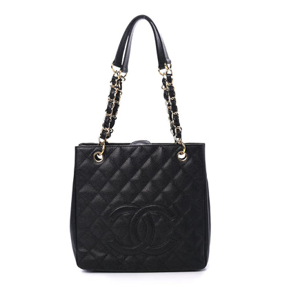 Chanel Caviar Quilted Petit Shopping Tote PST Black 1 of 4