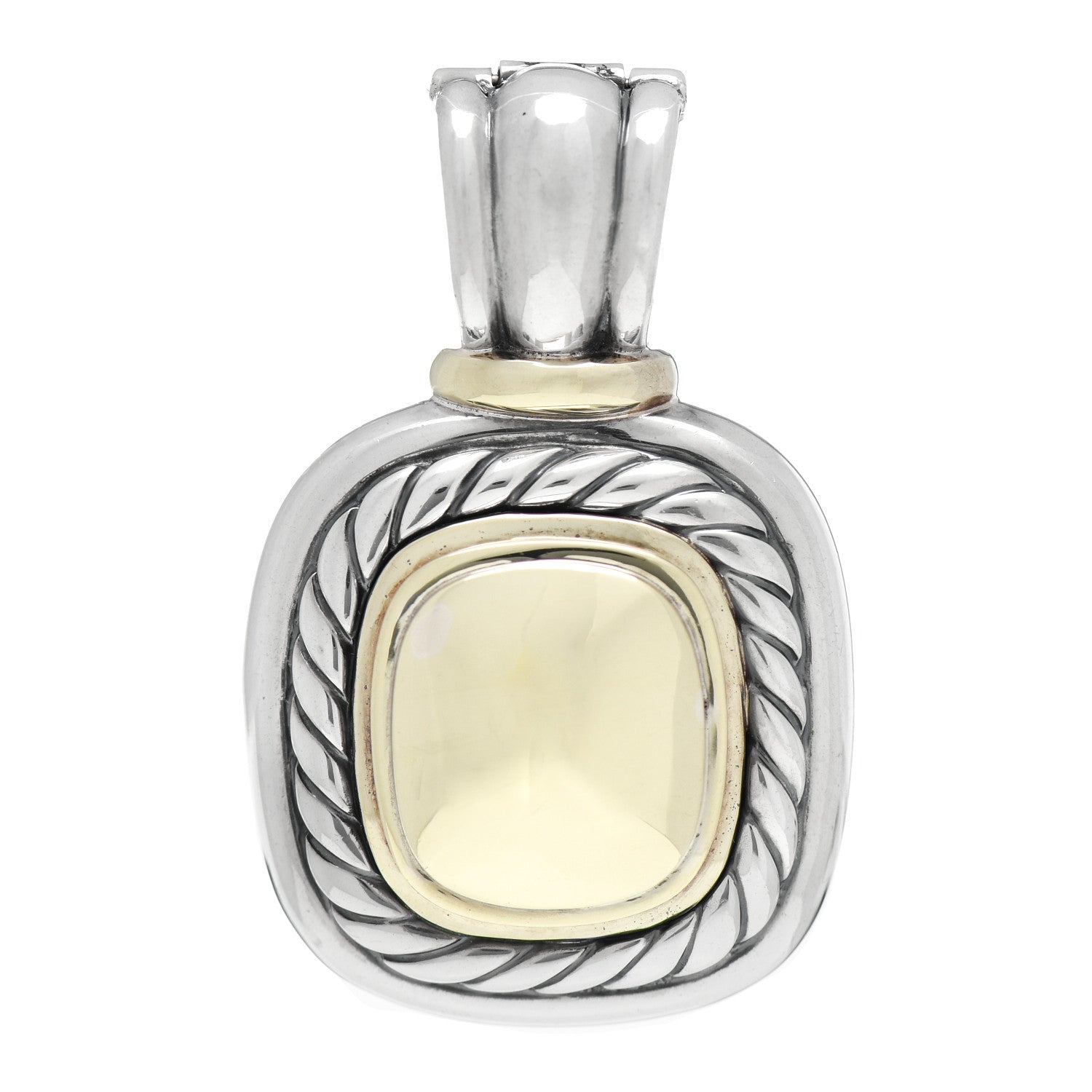 David Yurman Sterling Silver 14K Yellow Gold 20mm Albion Enhancer Pendant 1 of 3