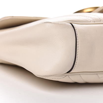 Gucci Calfskin Matelasse Medium GG Marmont Shoulder Bag White 17 of 21