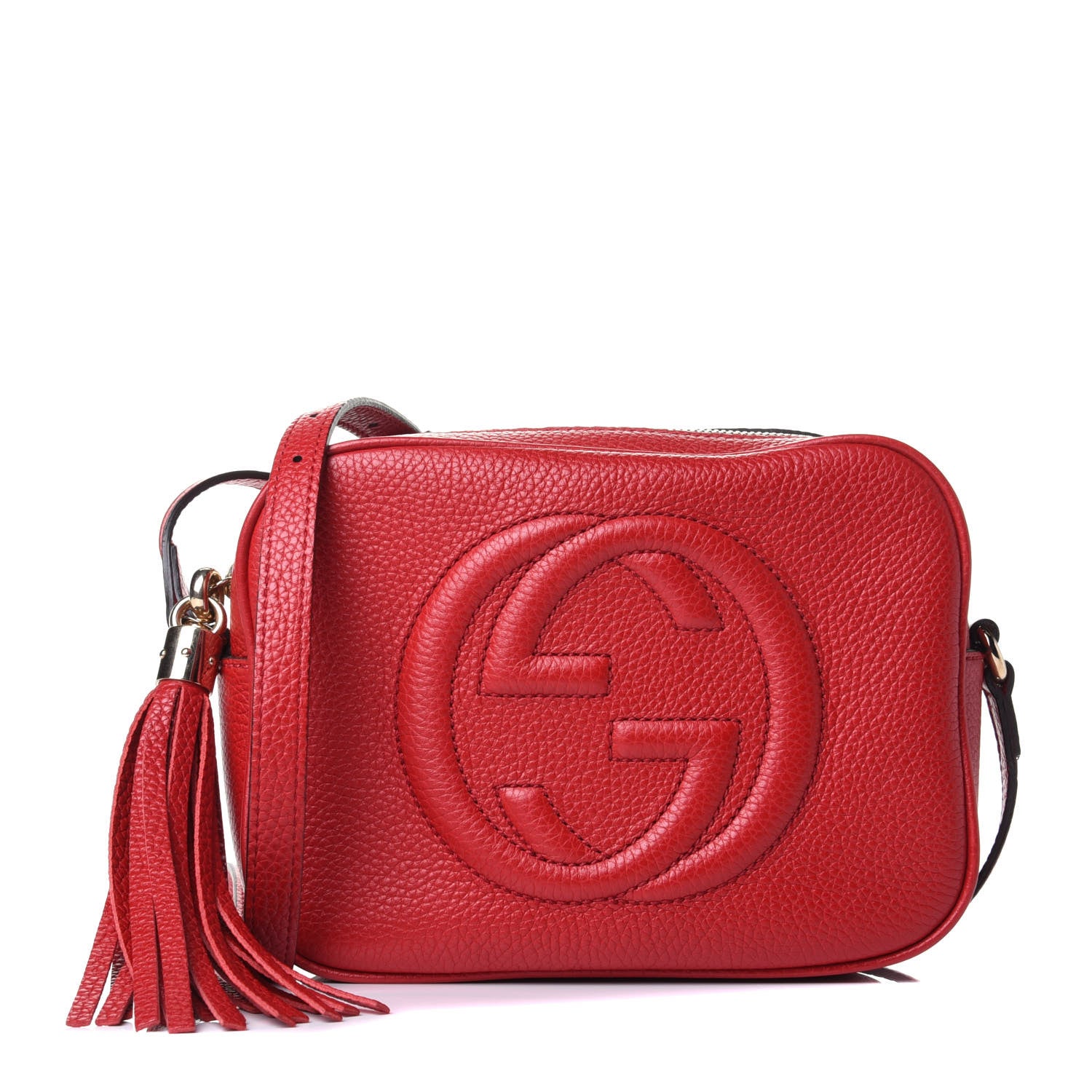 Gucci Pebbled Calfskin Small Soho Disco Bag Tabasco Red 1 of 3