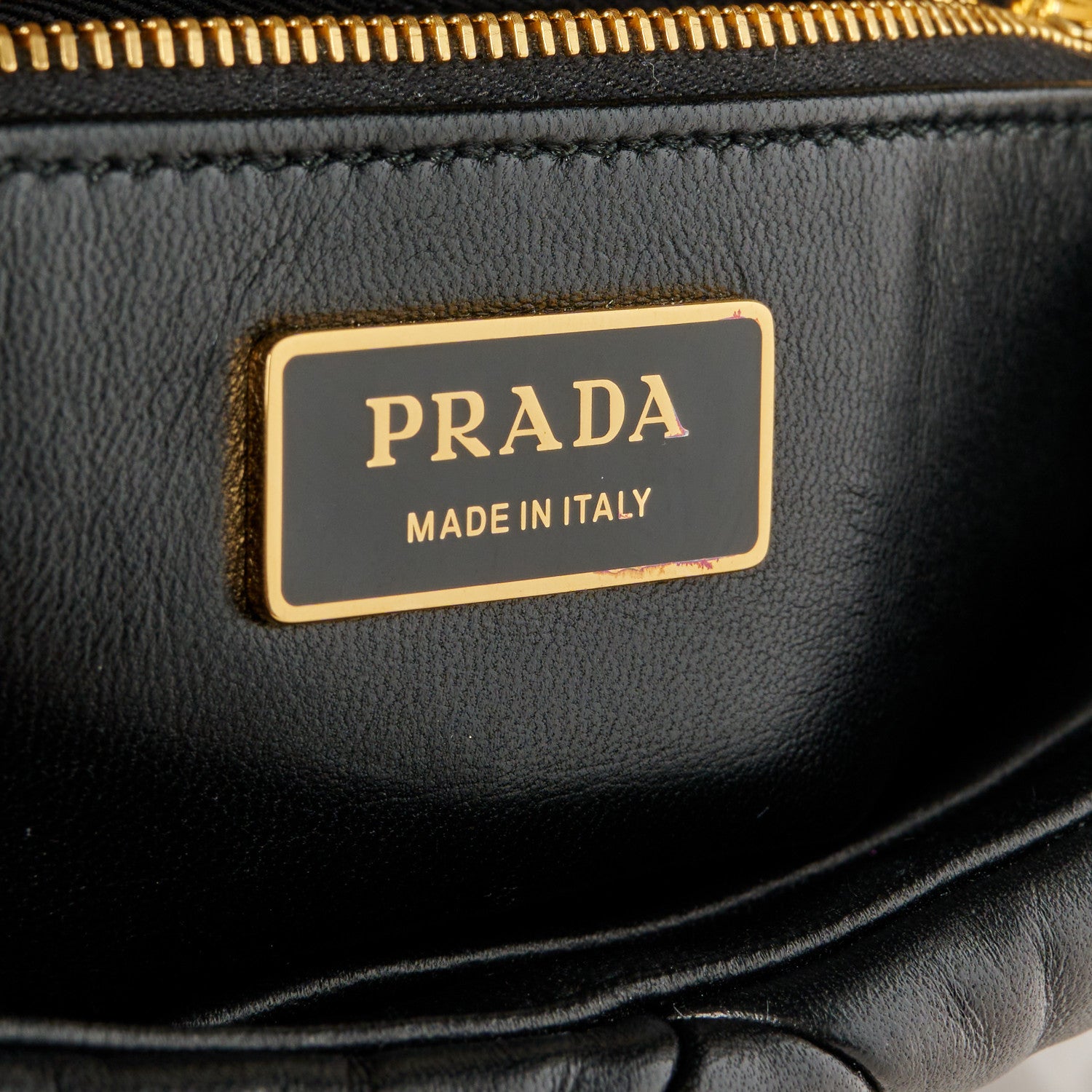 Prada Nappa Metal Quilted Small Patchwork System Flap Bag Black 6 of 10