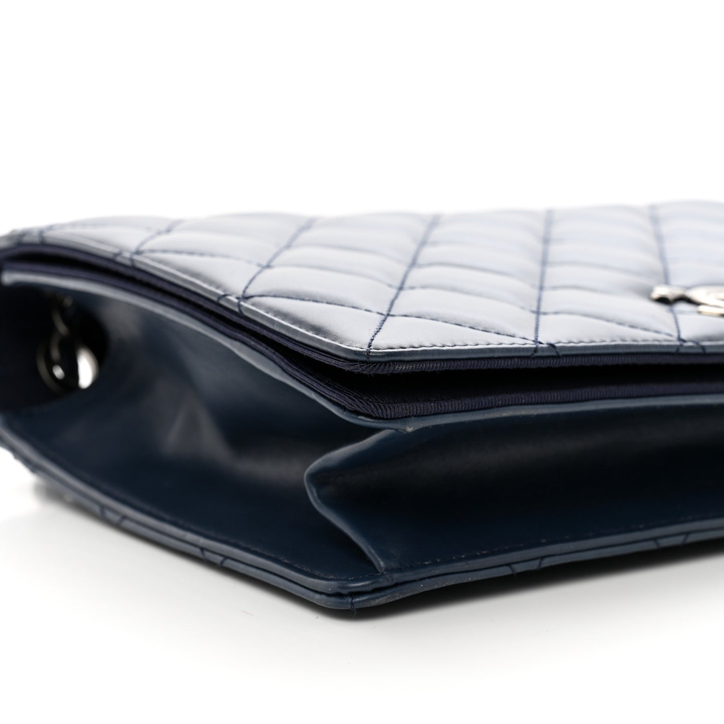 Calfskin Quilted Ballerine Flap Black Blue