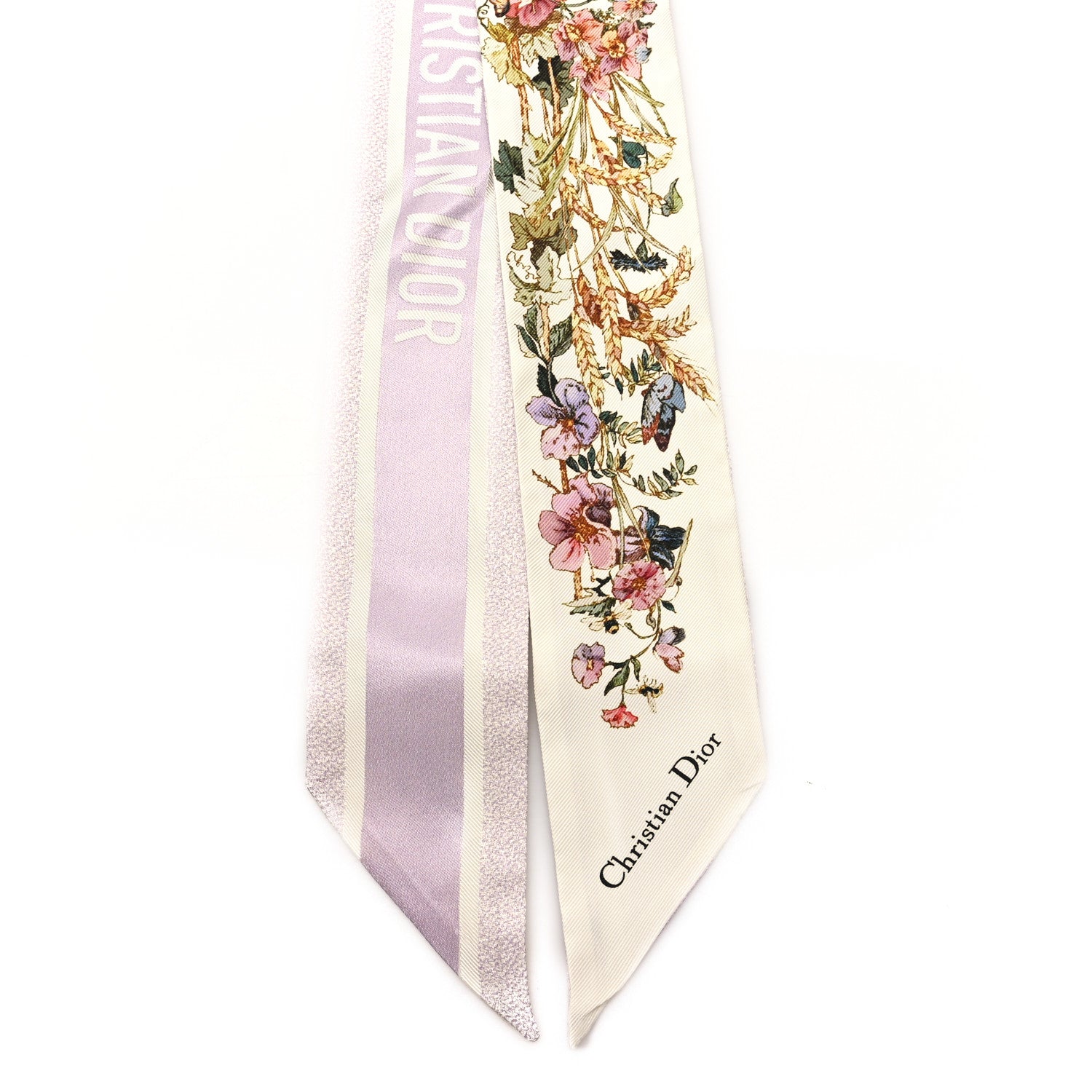 Christian Dior Silk Floral Mitzah Scarf  Light Purple Multicolor 2 of 4