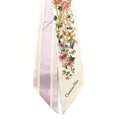 Christian Dior Silk Floral Mitzah Scarf  Light Purple Multicolor 2 of 4