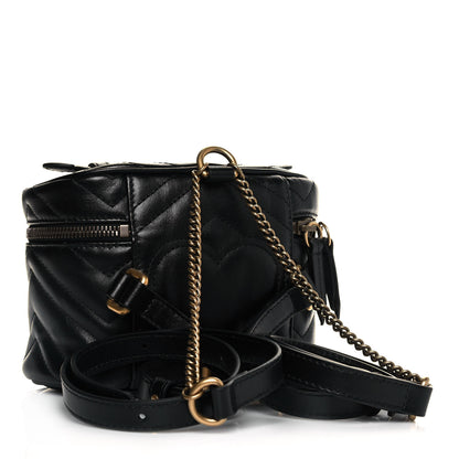 Gucci Calfskin Matelasse Mini GG Marmont Round Backpack Black 2 of 9