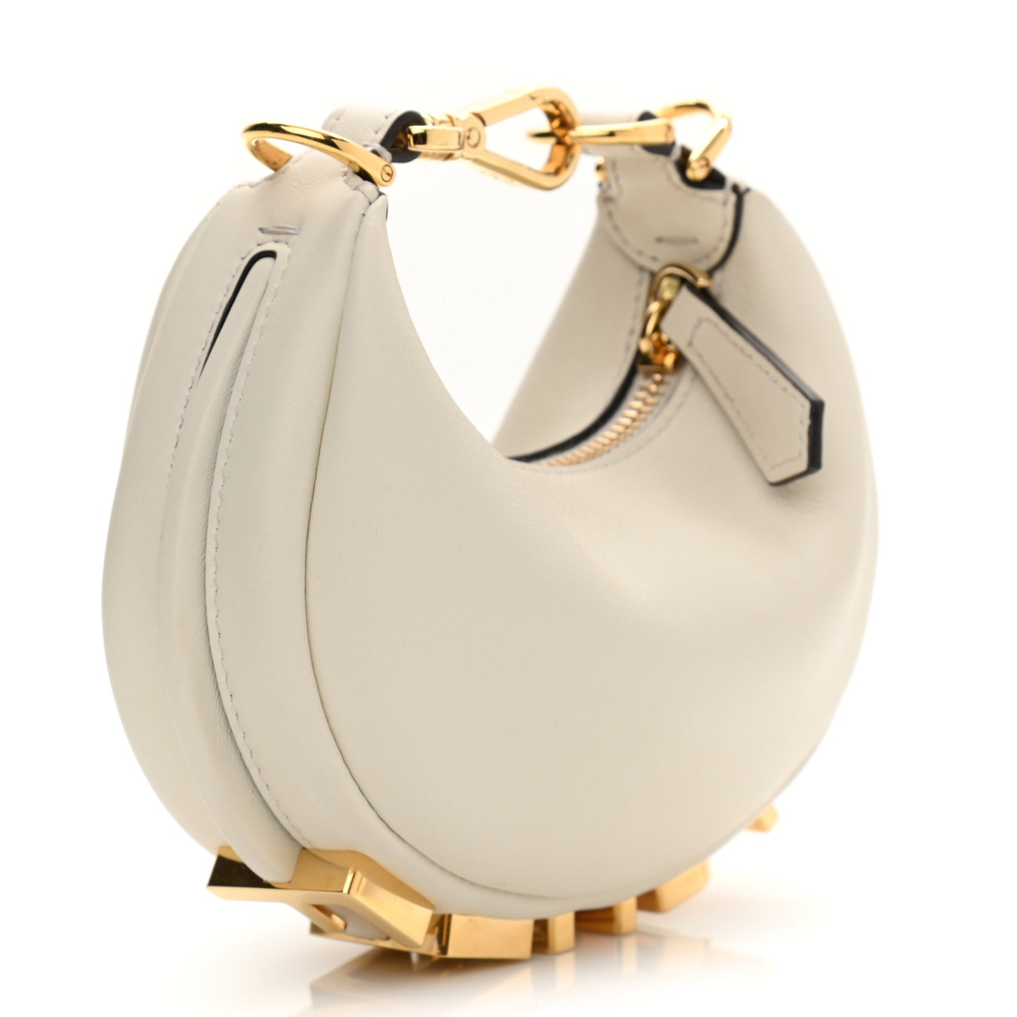 Vitello Grace Matte Nano Fendigraphy Hobo Charm White Ice