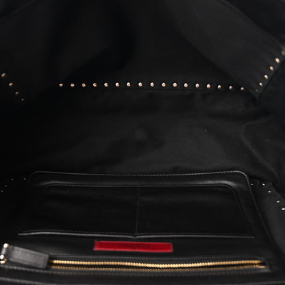 Valentino Garavani Vitello Medium Rockstud Tote Black 5 of 10
